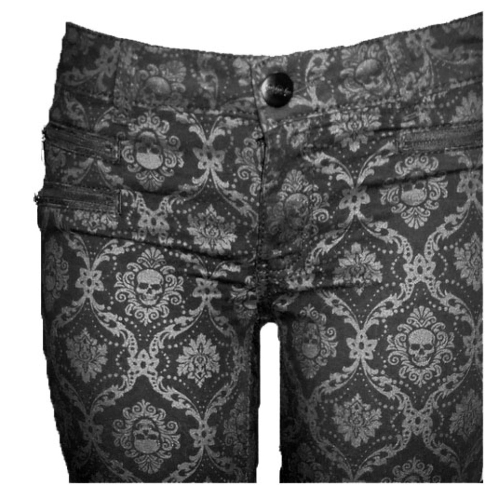 G:21 Skull Brocade Skinny Stretch Jeans